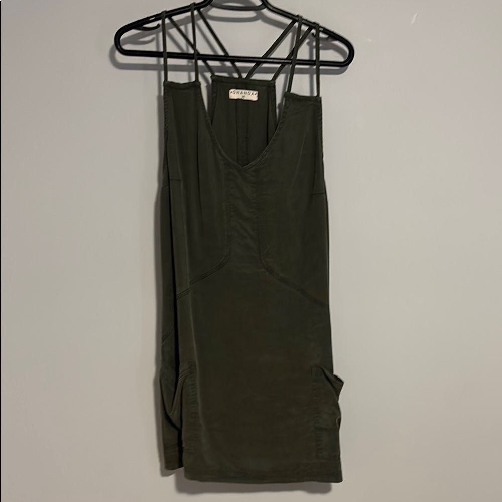 Chic Dark Green Strappy Dress